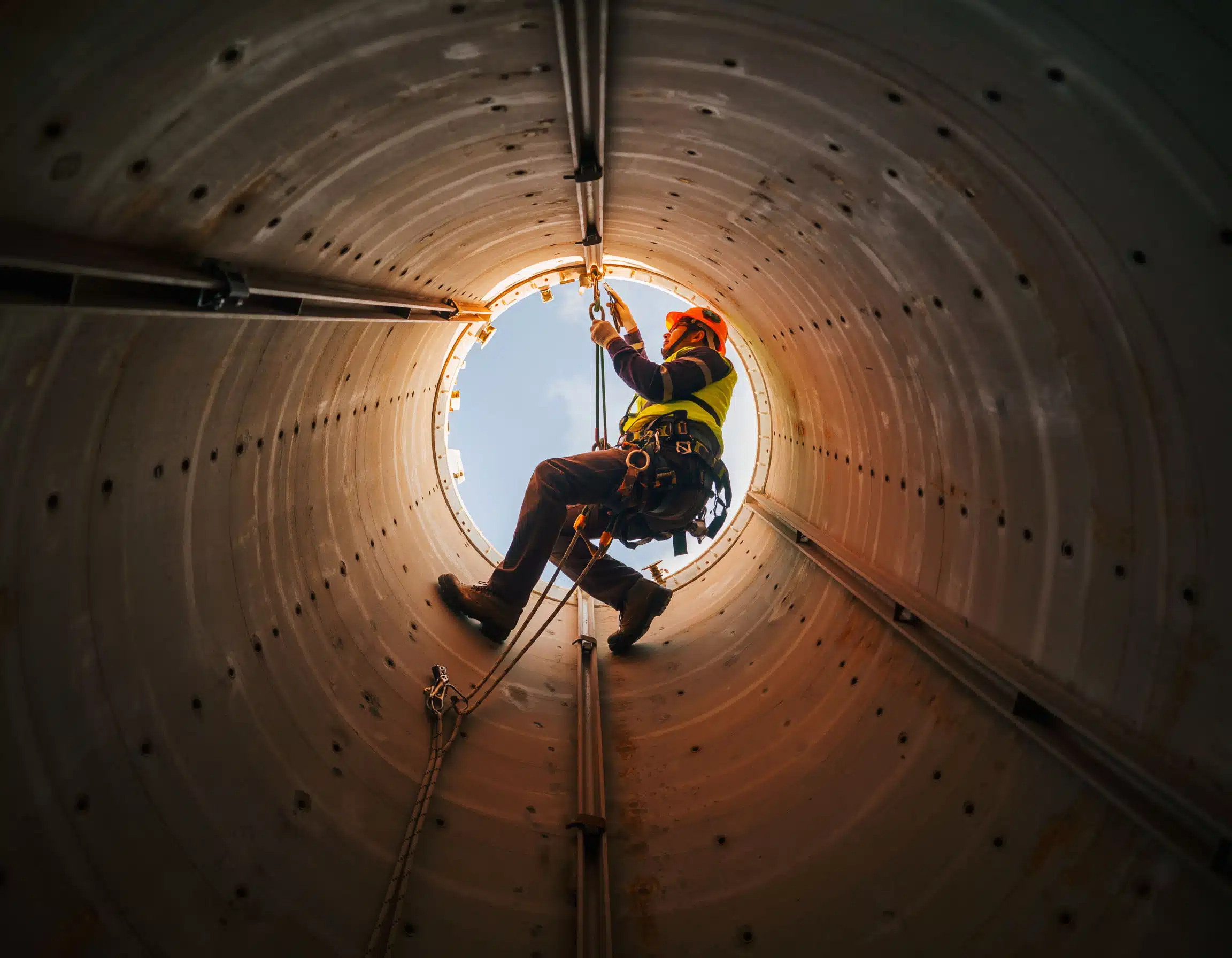 Yrkesklättrare inspektion med rope access